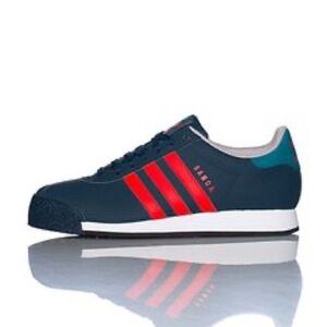 adidas Mens Samoa Navy Trainer with Red Stripes and Teal Heel size 11